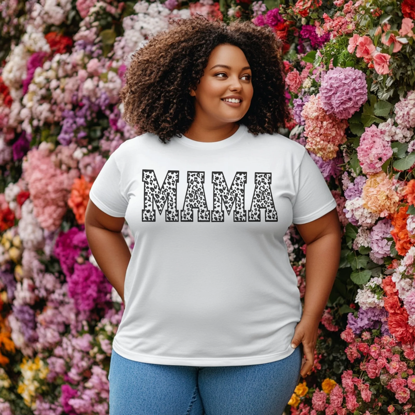 Single Color Screen Print - MAMA leopard