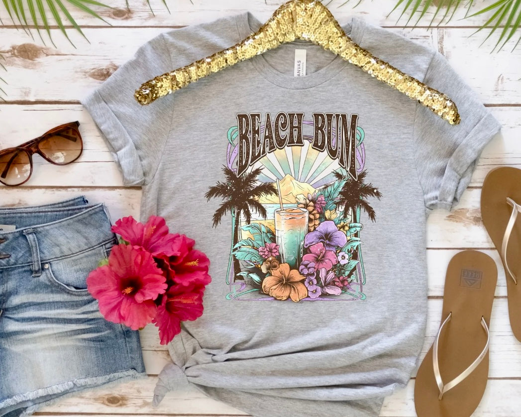 BEACH BUM RTS Glitter Clear Film Screen Print