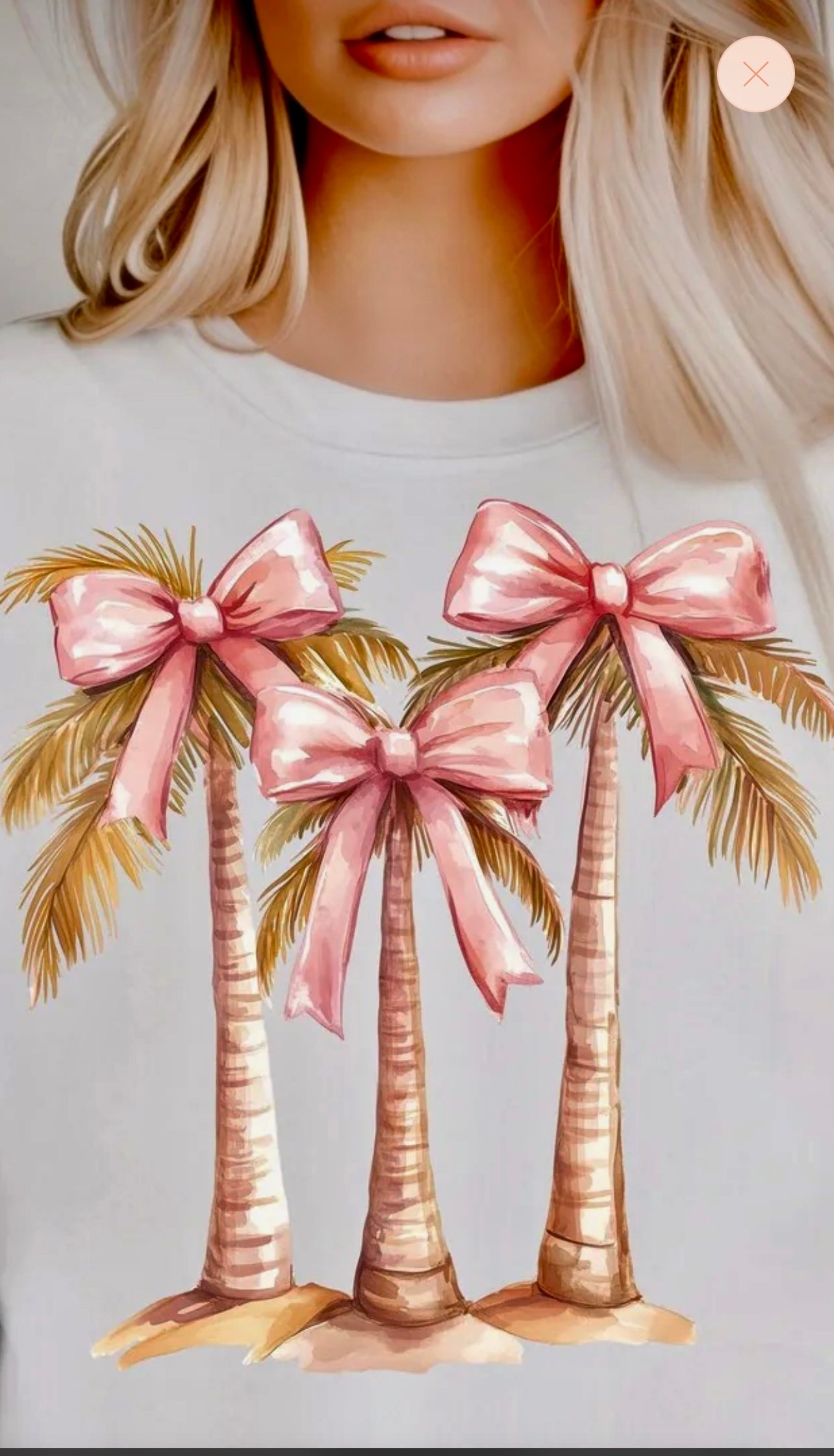 Pink Palm Trees RTS Glitter Clear Film Screen Print