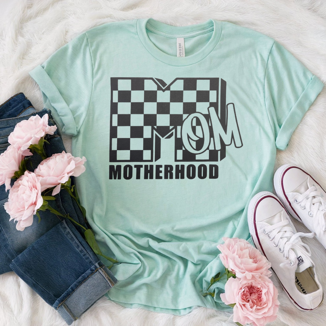 Single Color Screen Print - Motherhood Retro Mom