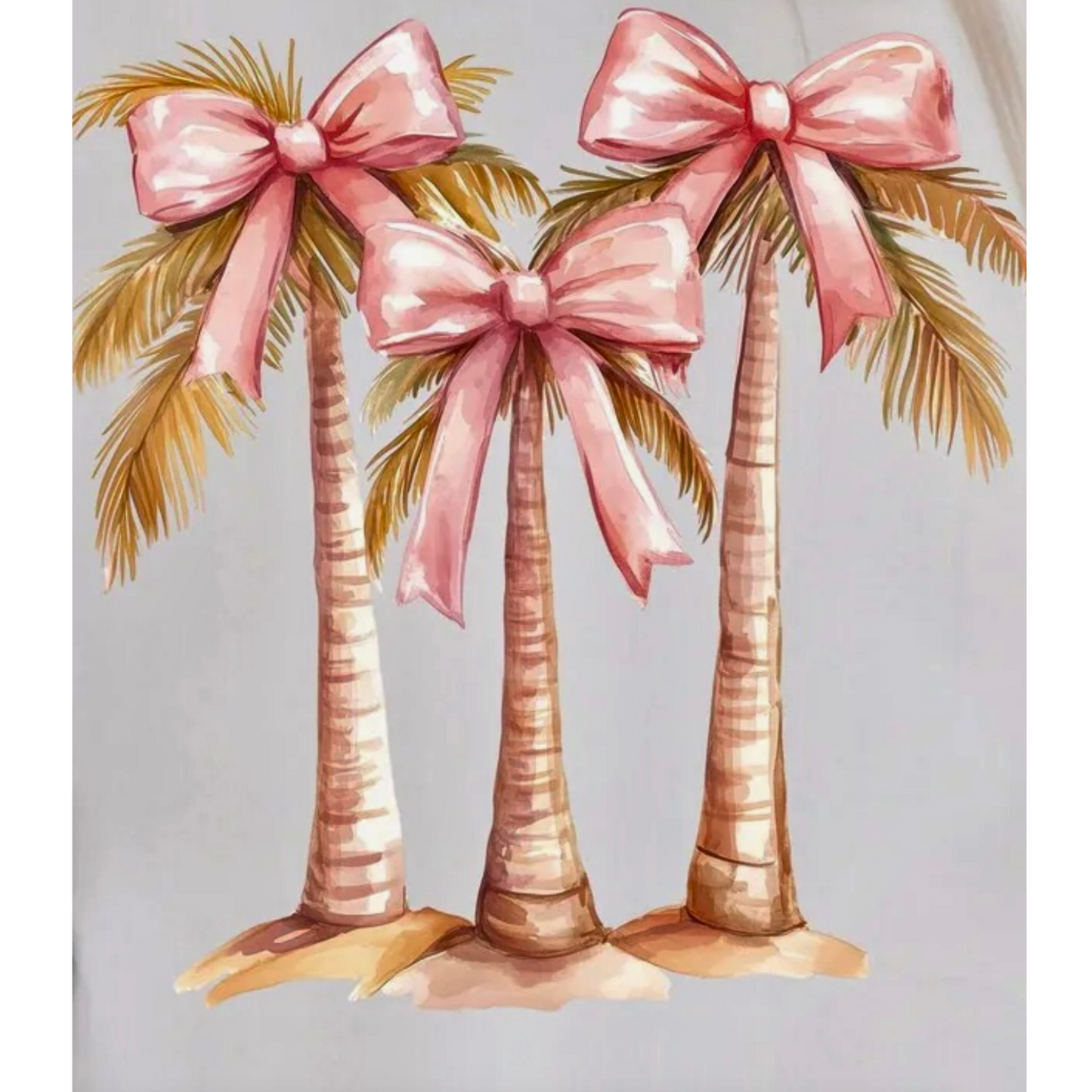 Pink Palm Trees RTS Glitter Clear Film Screen Print