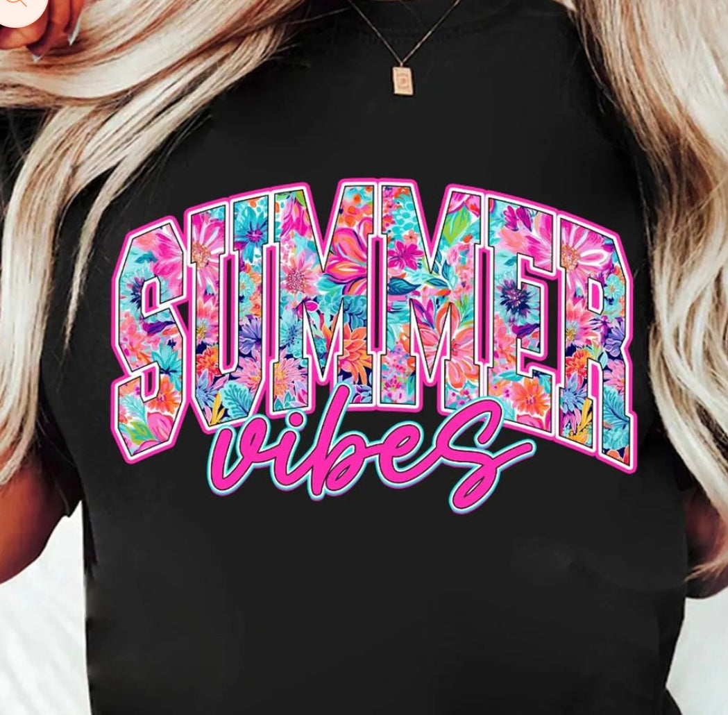 SUMMER VIBES RTS Glitter Clear Film Screen Print
