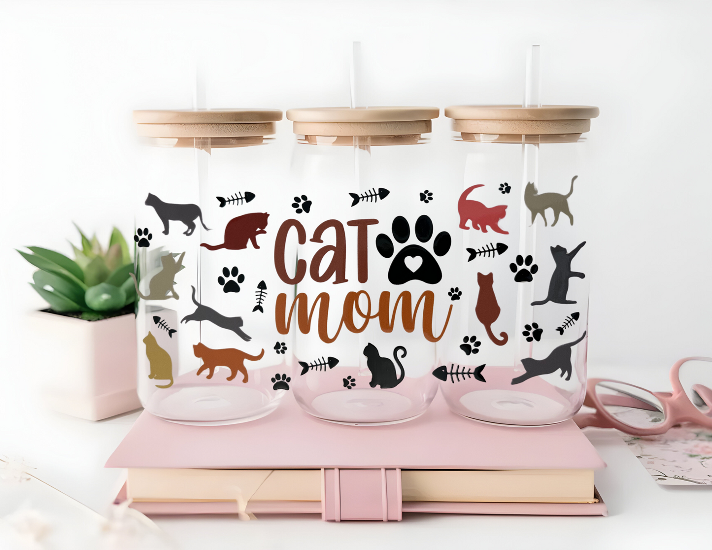 UV DTF Wrap 16 0z  - Cat Mom