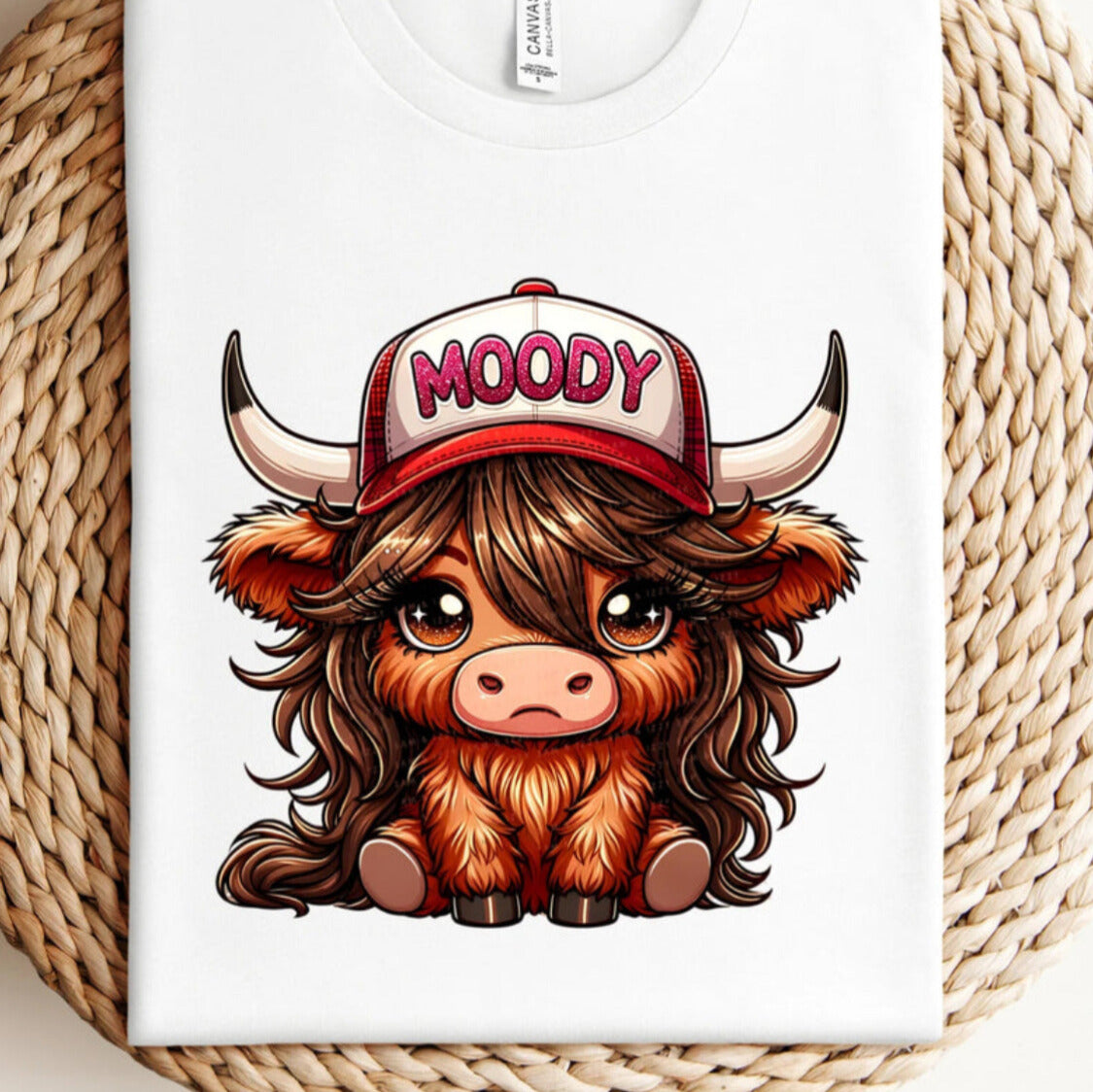 Moody Baby Cow RTS Glitter Clear Film Screen Print