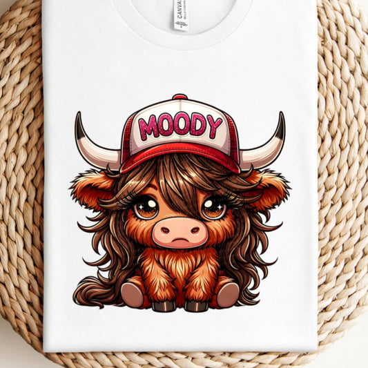 Moody Baby Cow RTS Glitter Clear Film Screen Print
