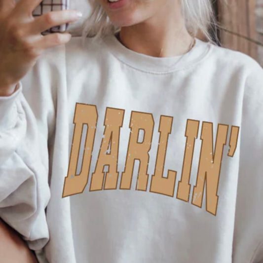 Single Color Screen Print - DARLIN' (dark brown)