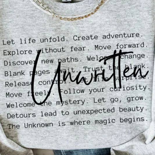Single Color Screen Print - Unwritten