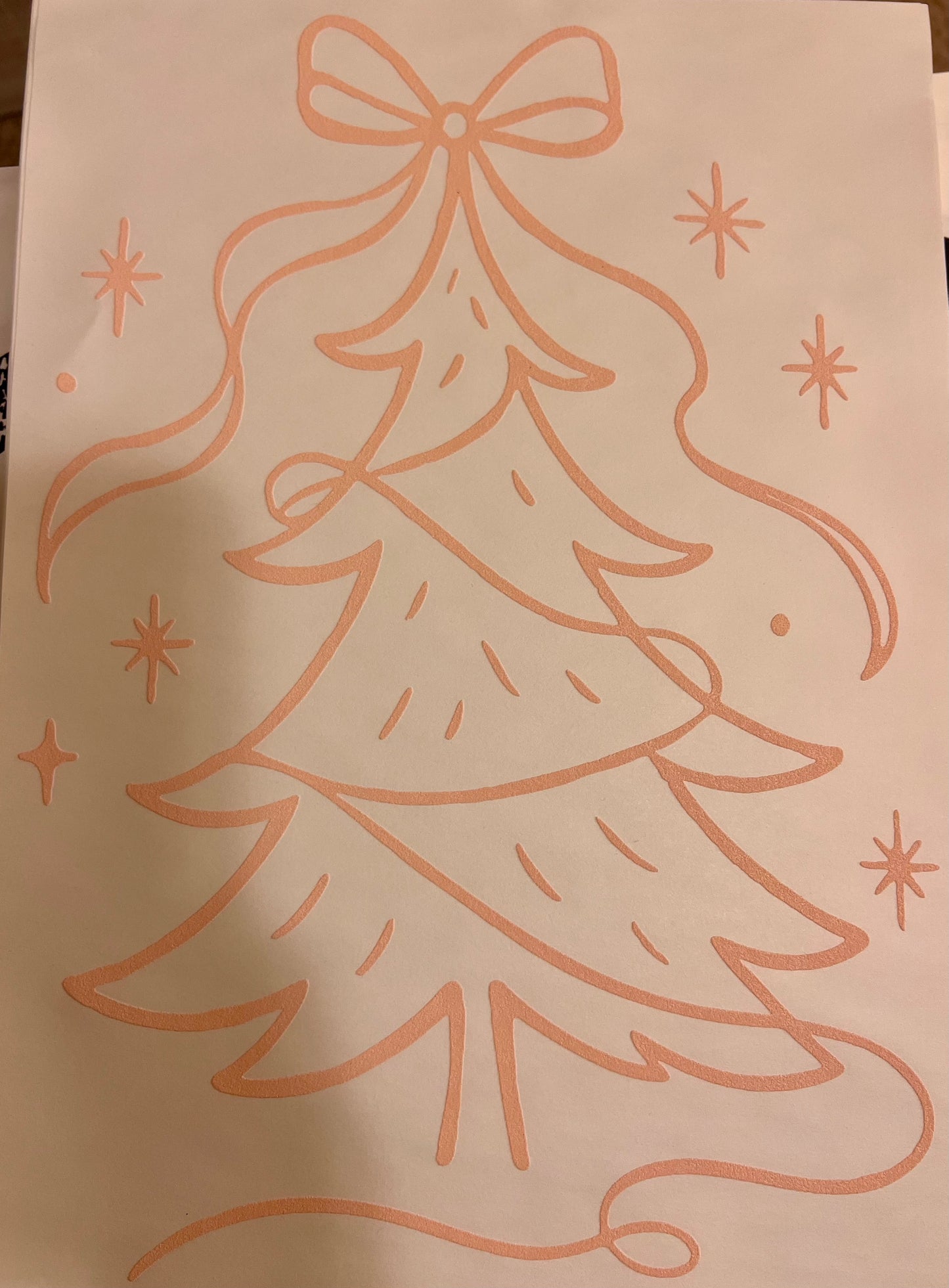 Single Color Screen Print - Christmas Tree (off white)
