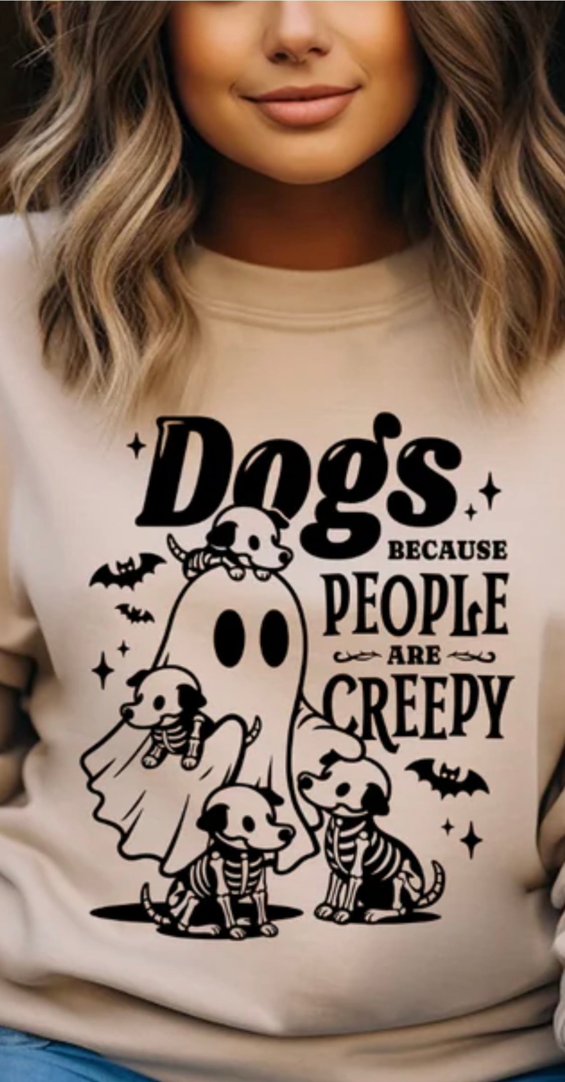 Single Color Screen Print - Dogs because People are Creepy
