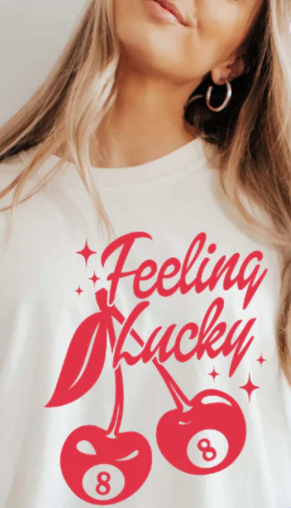 Single Color Screen Print - Feeling Lucky (Red)