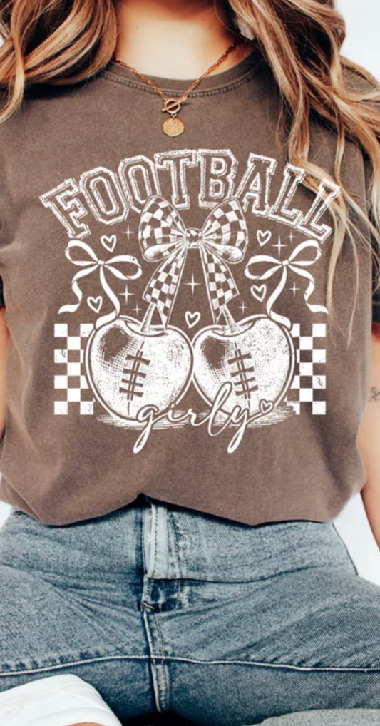 Single Color Screen Print - Football girly