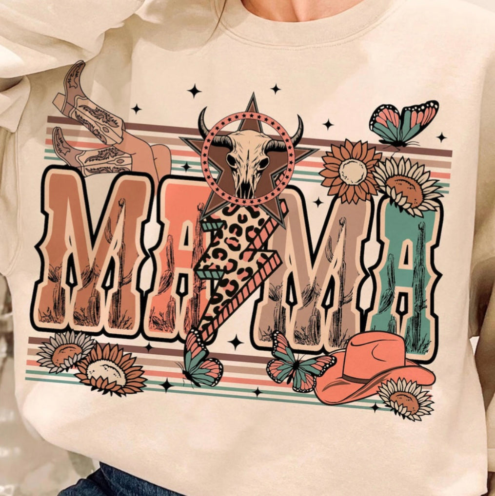 MAMA WESTERN RTS Glitter Clear Film Screen Print