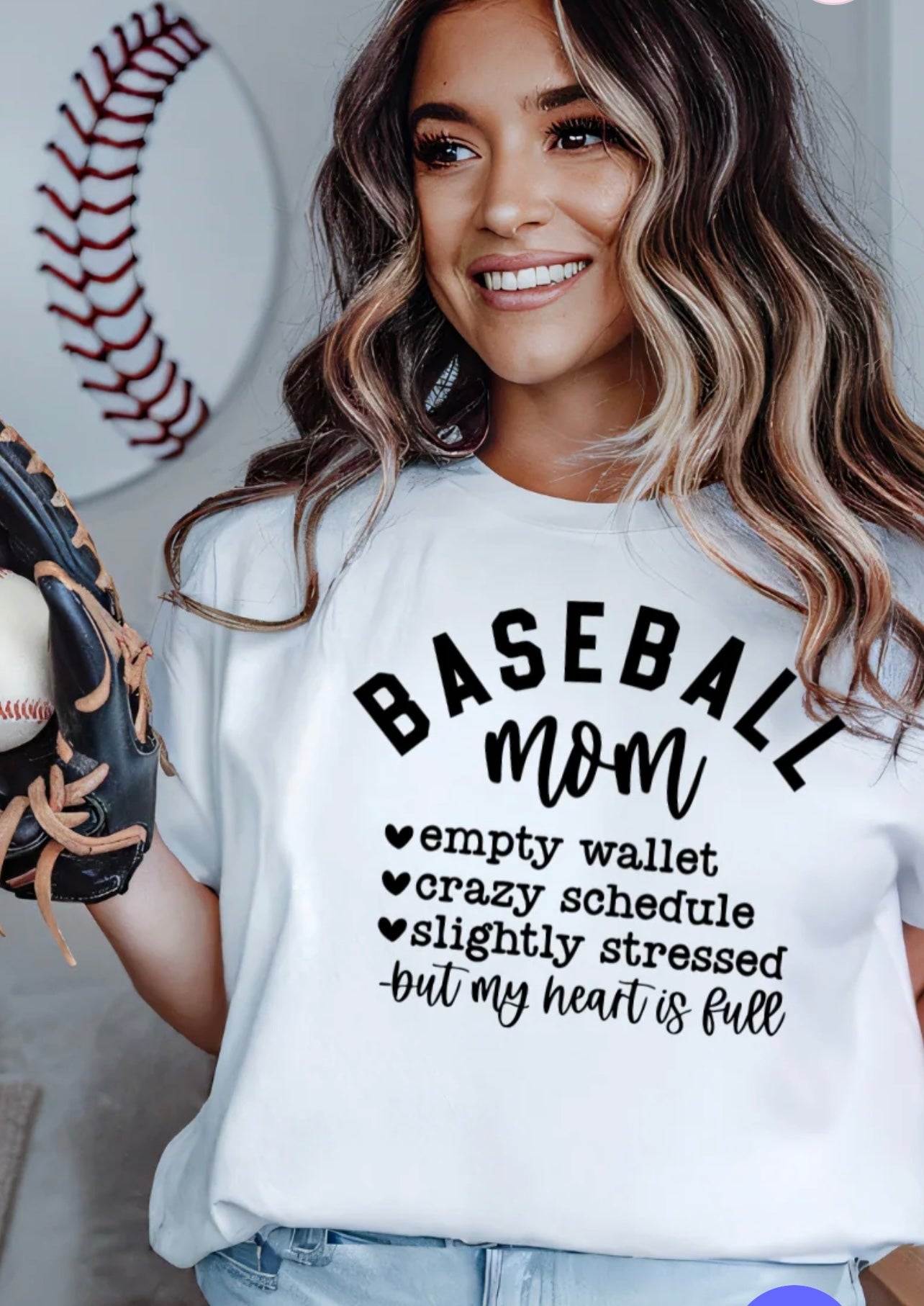 Single Color Screen Print - BASEBALL mom