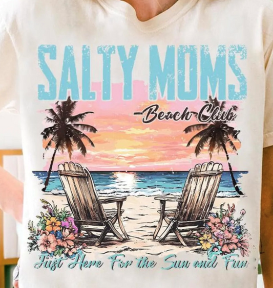 SALTY MOMS CLUB RTS Glitter Clear Film Screen Print