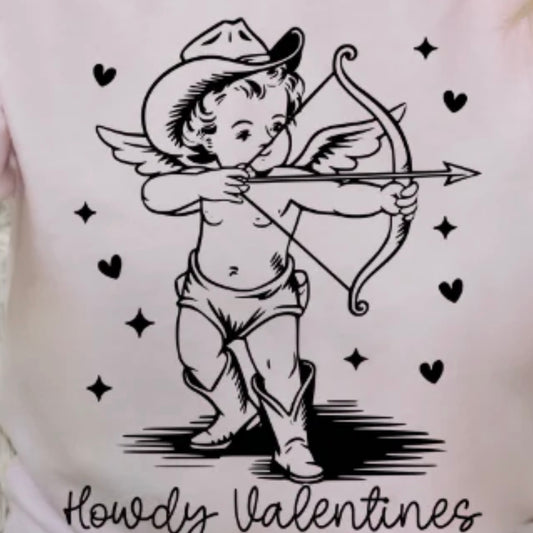 Single Color Screen Print - Howdy Valentines Cherub