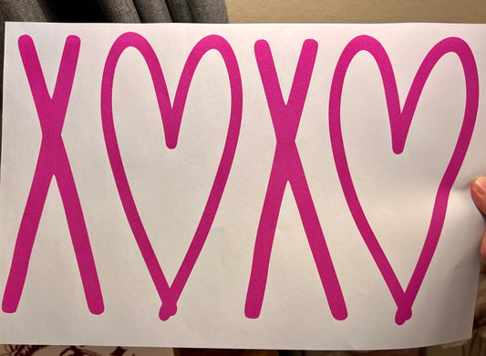 Single Color Screen Print - XOXO hot pink