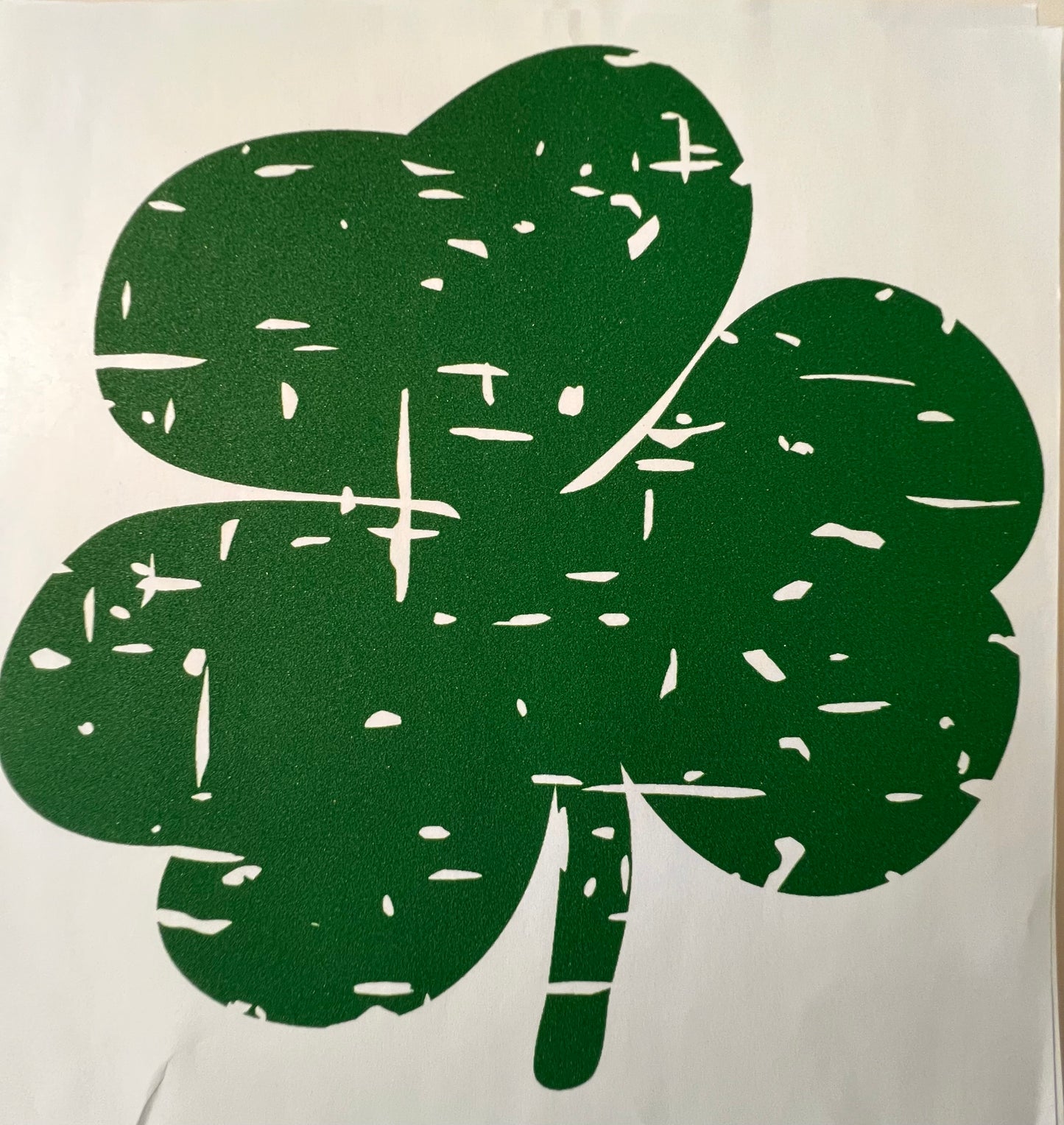Single Color Screen Print - Green Clover
