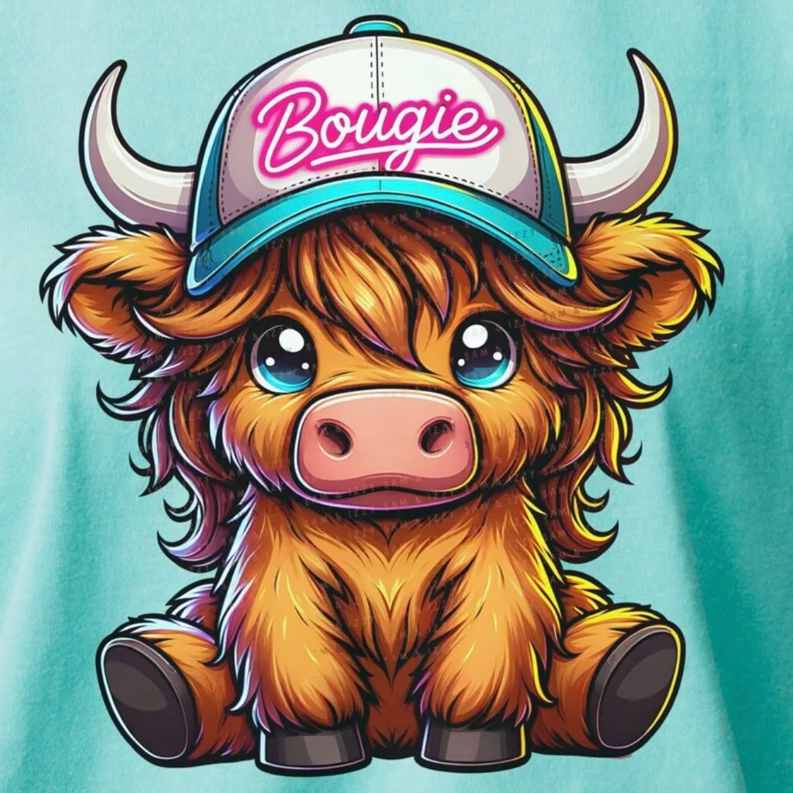 Bougie Baby Cow  RTS Glitter Clear Film Screen Print