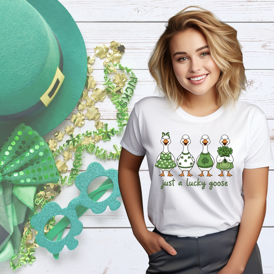 DTF Ready to Press - Just a Lucky Goose St Patrick's Day