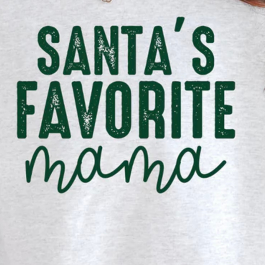 Single Color Screen Print - Santa's Favorite mama