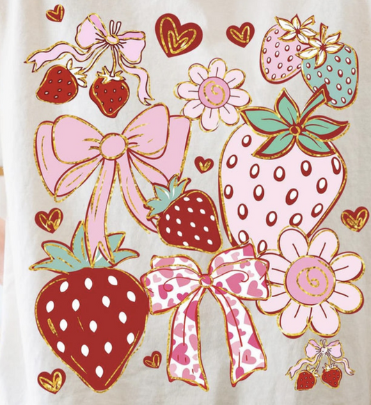STRAWBERRY & BOWS COQUETTE RTS Glitter Clear Film Screen Print