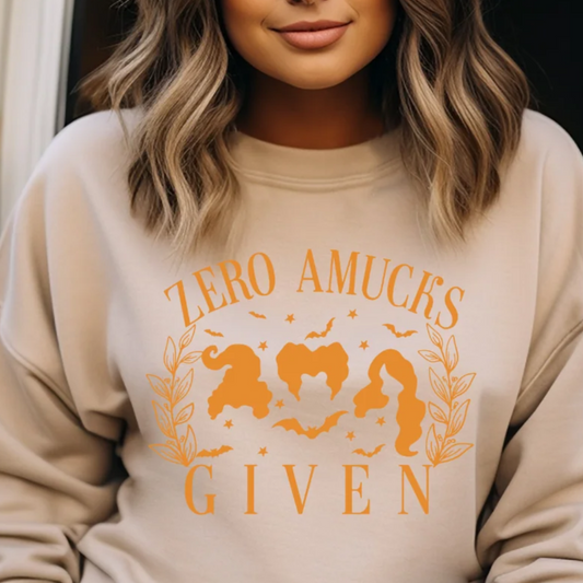 Single Color Screen Print - Zero Amucks Given (orange)