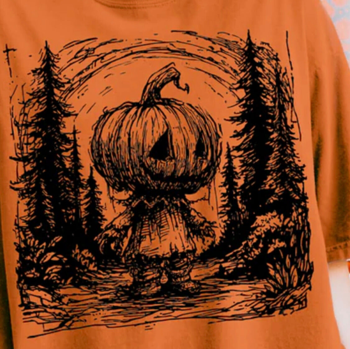 Single Color Screen Print - Pumpkin Head