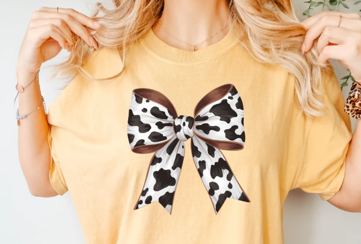 Full Color Screen Print - Cow Bow