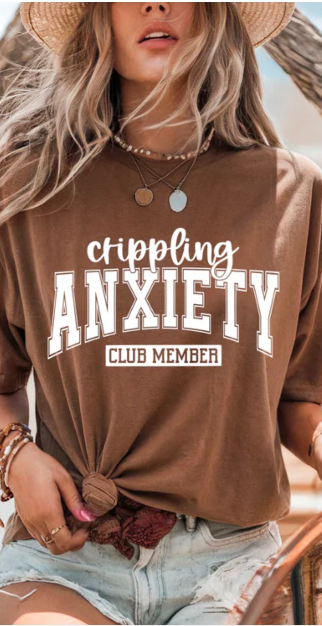 Single Color Screen Print - Crippling Anxiety club member