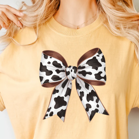 Full Color Screen Print - Cow Bow