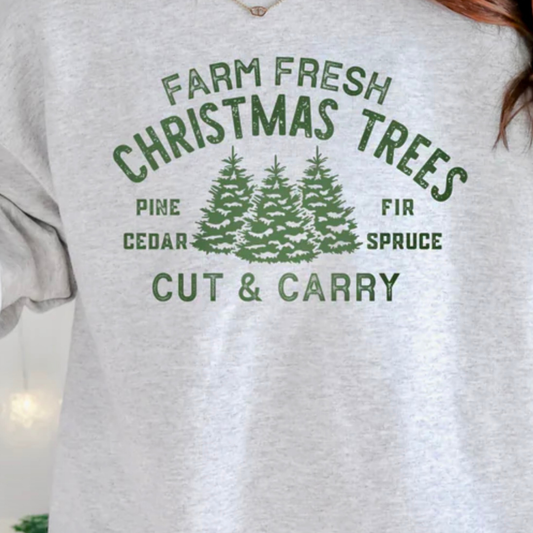 Single Color Screen Print - Farm Fresh Christmas Trees