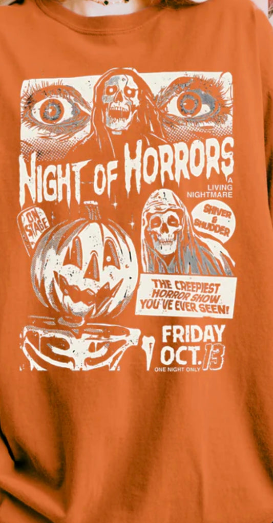 Single Color Screen Print - Night of Horrors