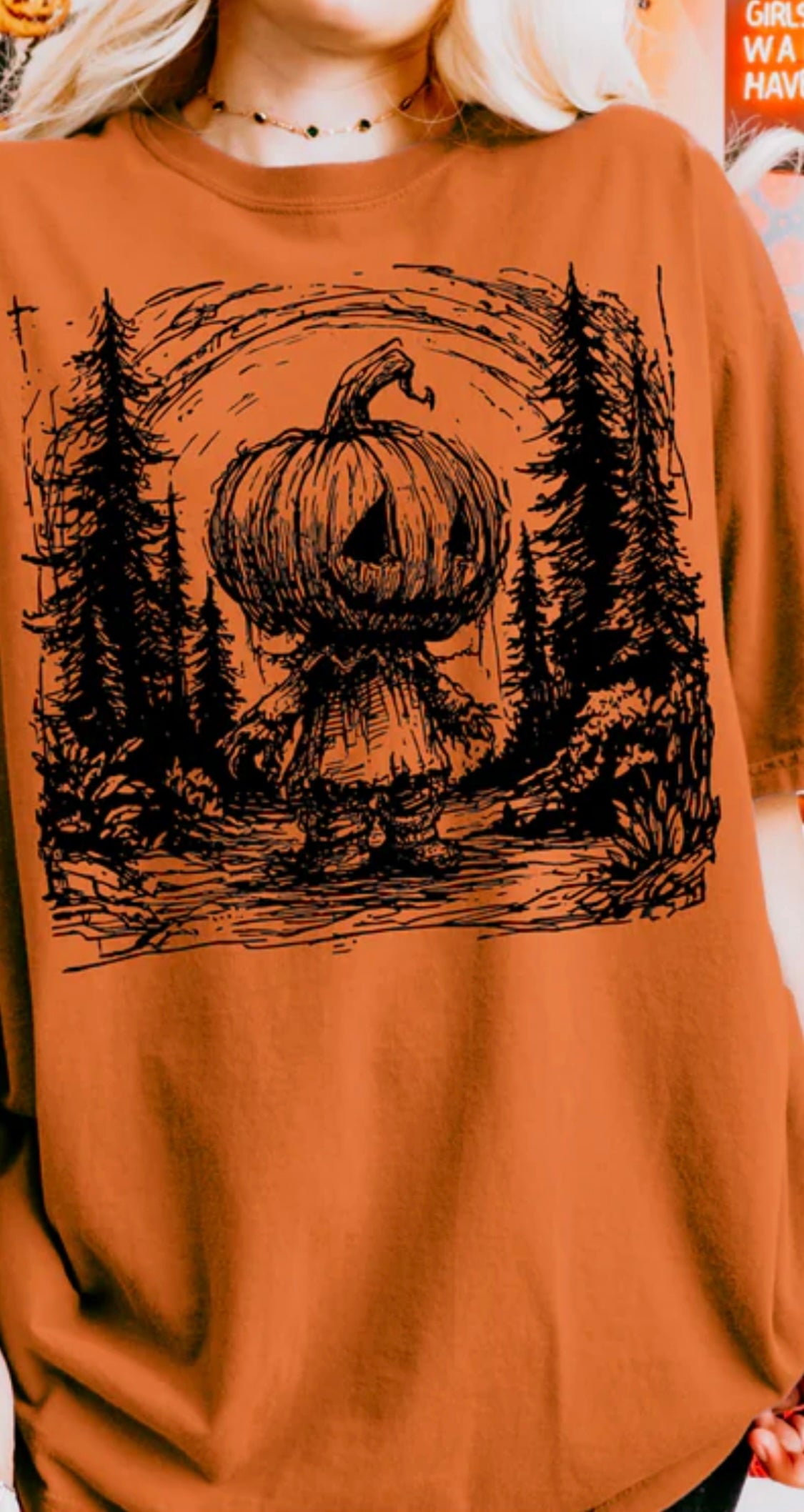 Single Color Screen Print - Pumpkin Head
