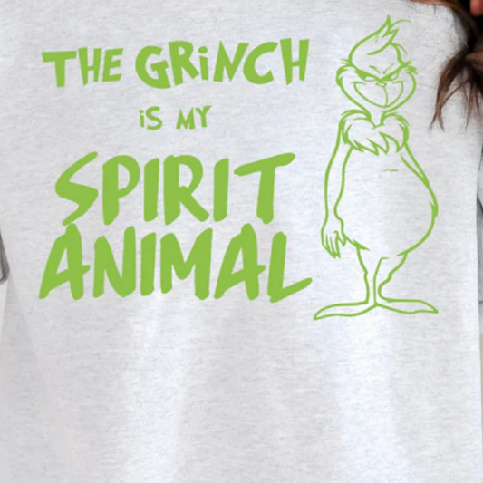 Single Color Screen Print - The Grinch is my Spirit Animal