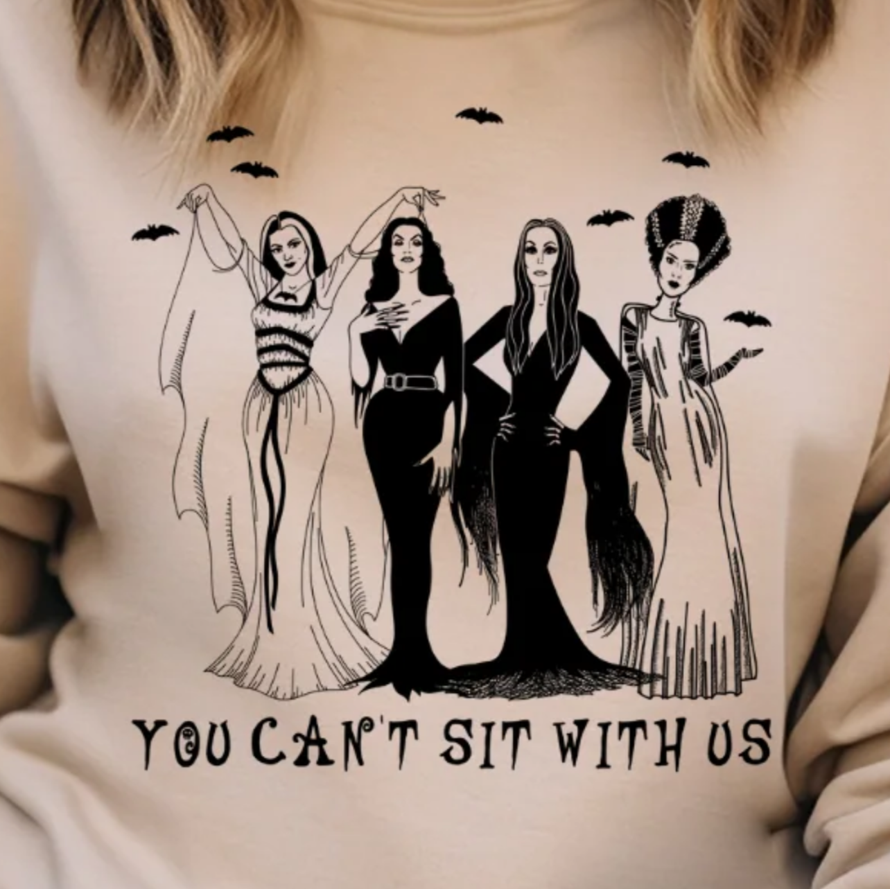 Single Color Screen Print - You Can't Sit with Us Halloween Queens